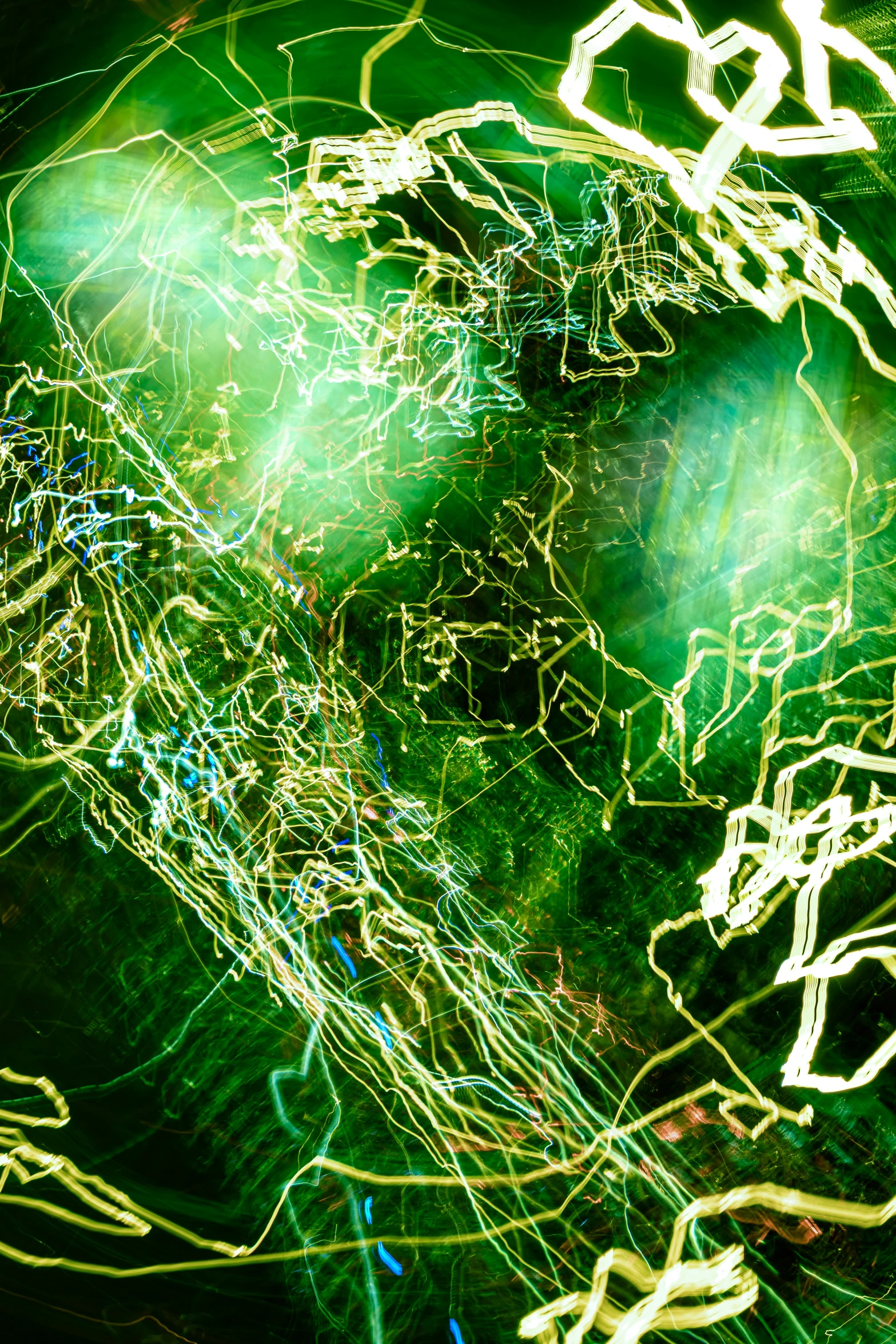 an abstract po showing the lights on a street