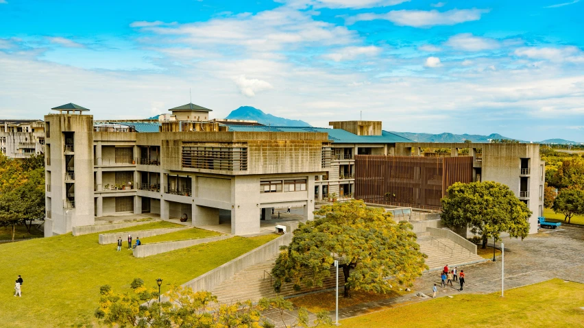 an architectural style building with several balconies