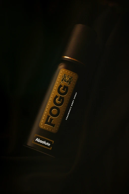 a close up of a bottle with the words foogo on it