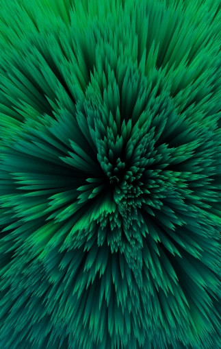 an intricate green computer generated image