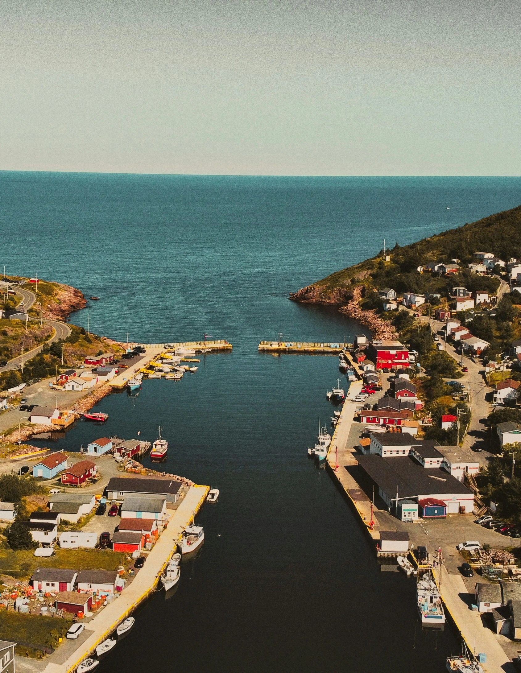 a city with a harbor is on the shoreline