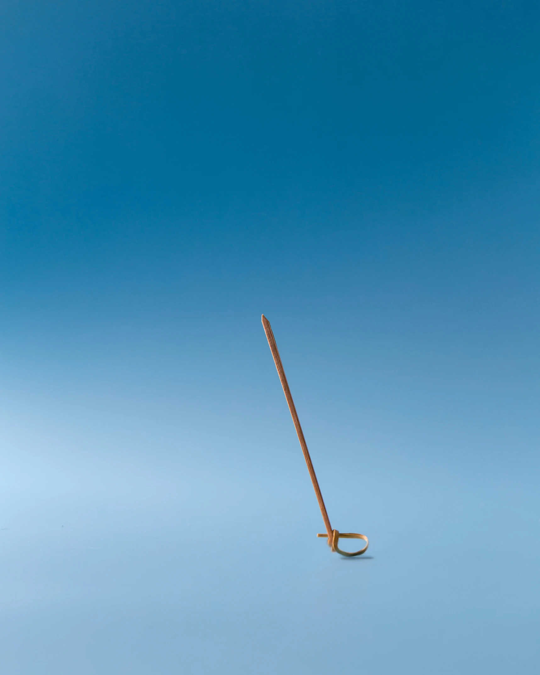 a very small toothbrush against the blue sky