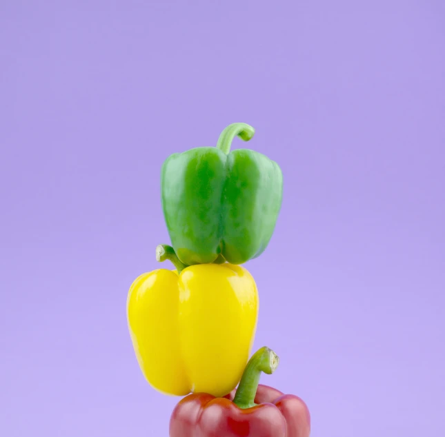 the toy is made out of two bell peppers