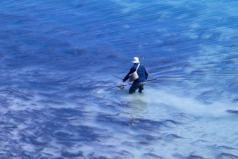 a man rowing a boat in the ocean