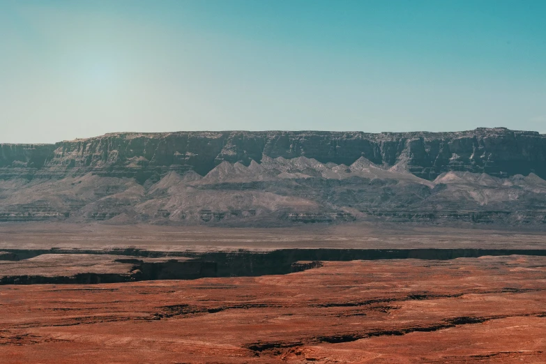 the mountains and canyons in the distance