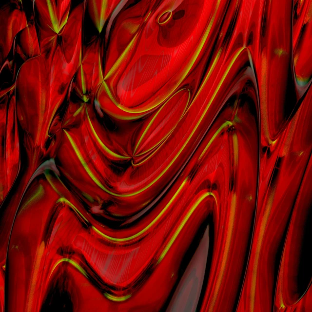 red and gold liquid painting texture with a black border
