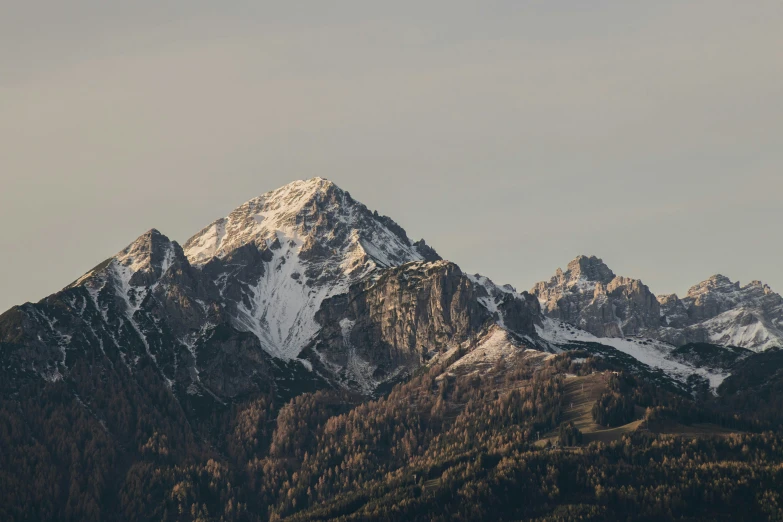 a view of a large snowy mountain top