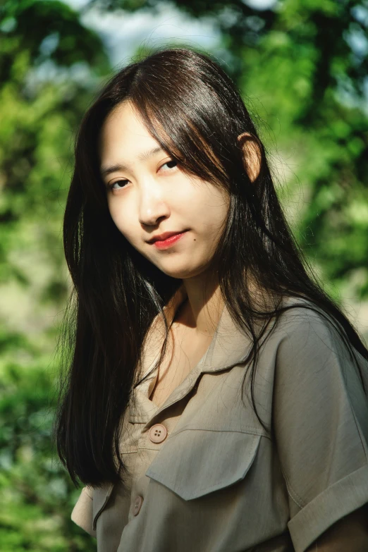 a young asian woman with long dark hair