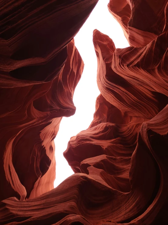 a narrow section of the inside of a large canyon