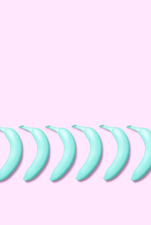 the blue banana line is against the pink background