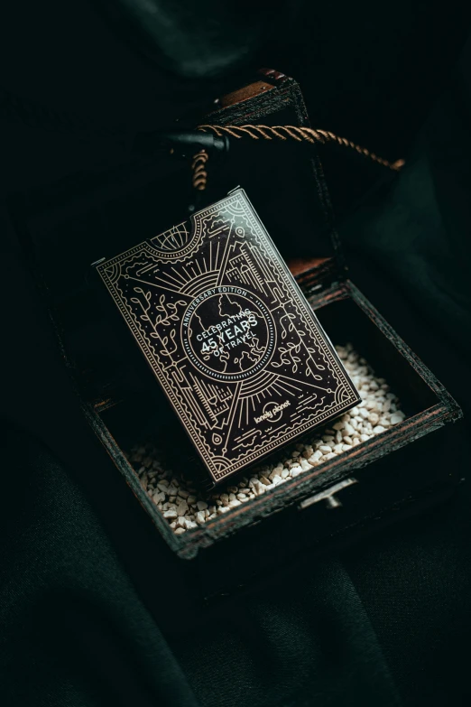 the front of an illuminated playing card from a game