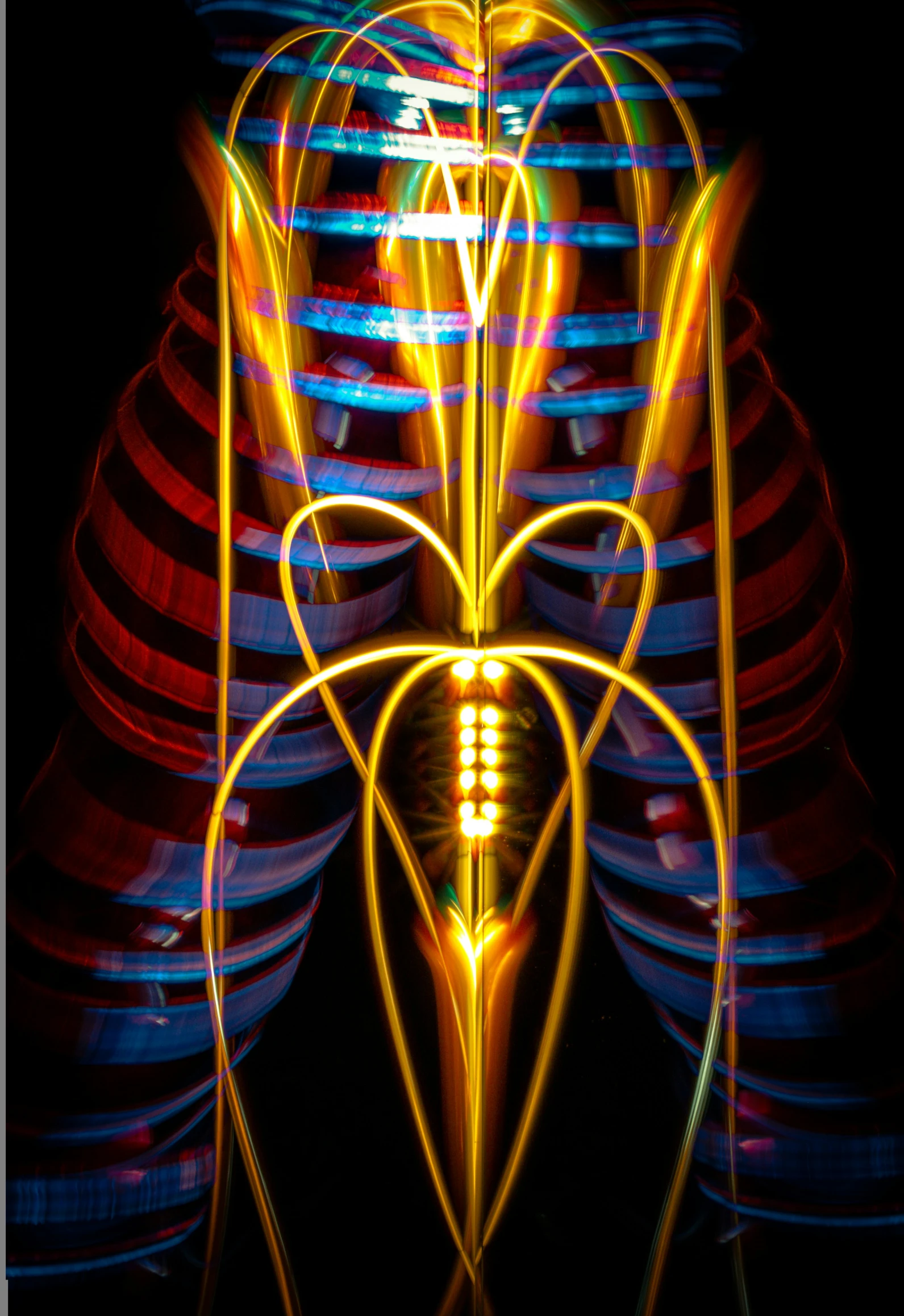 a pograph of a colorful display of a spiral structure