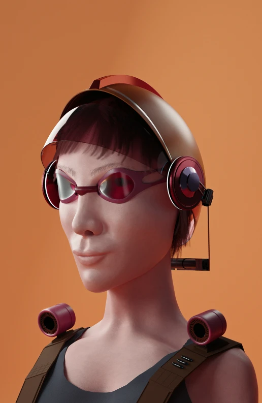 an animated female with headphones and sunglasses