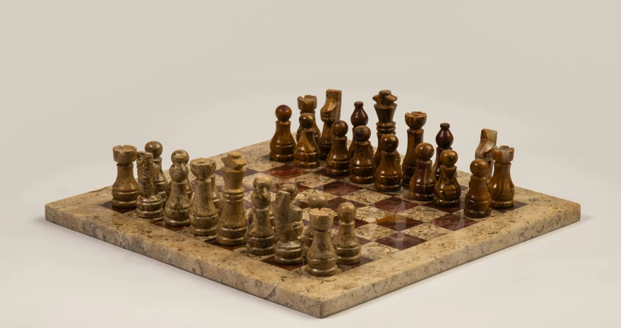 chess board with multiple pieces on display