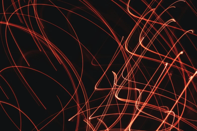 bright red lines against a black background