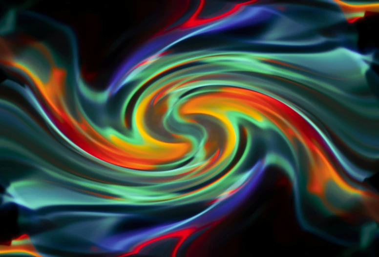 colorful wavy lines with large spirals are going across the image