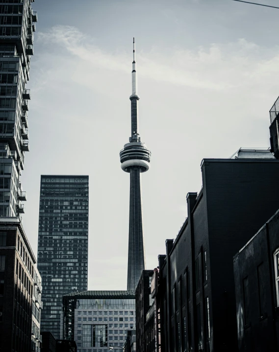 view of the cn tower in toronto, canada