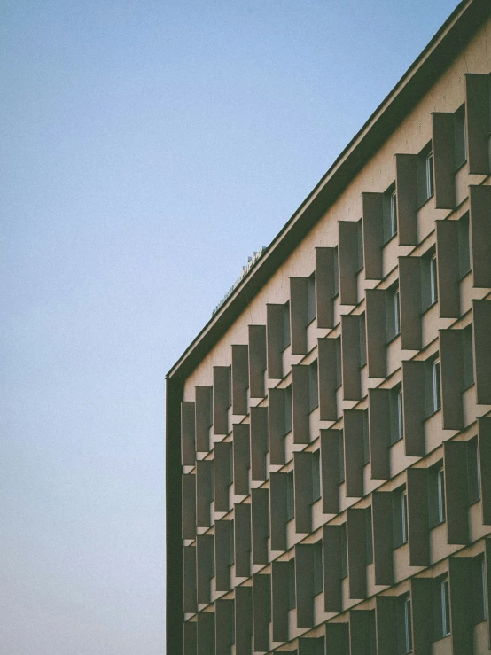 some windows are on the side of a building