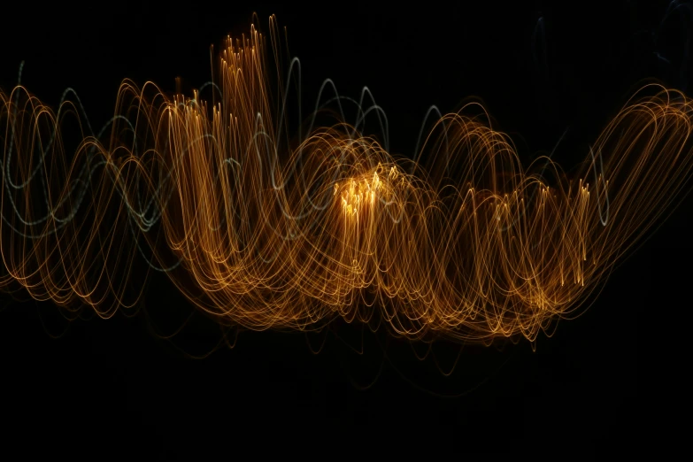 the long exposure of some lights on the wall