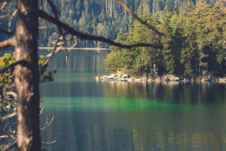 the water is turquoise and green in color