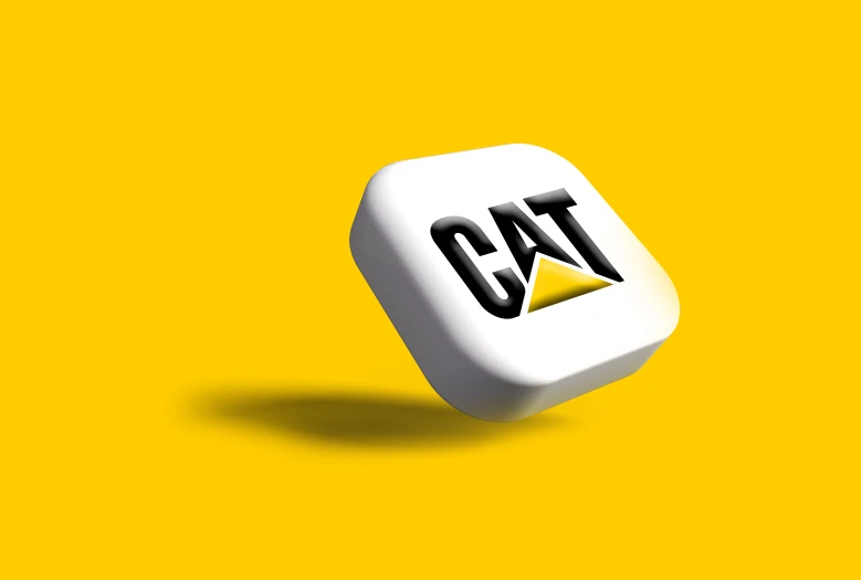 a 3d illustration of a cat on a yellow background