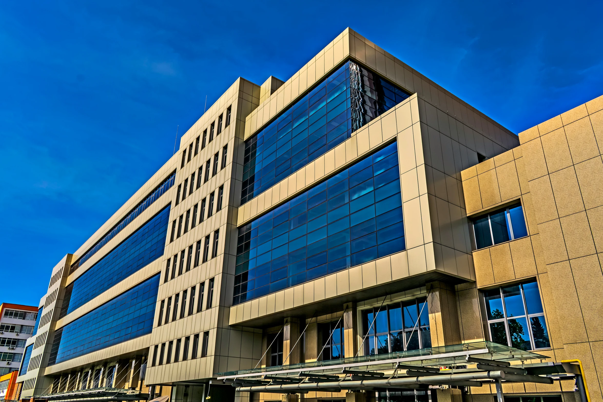 the exterior of a building under construction