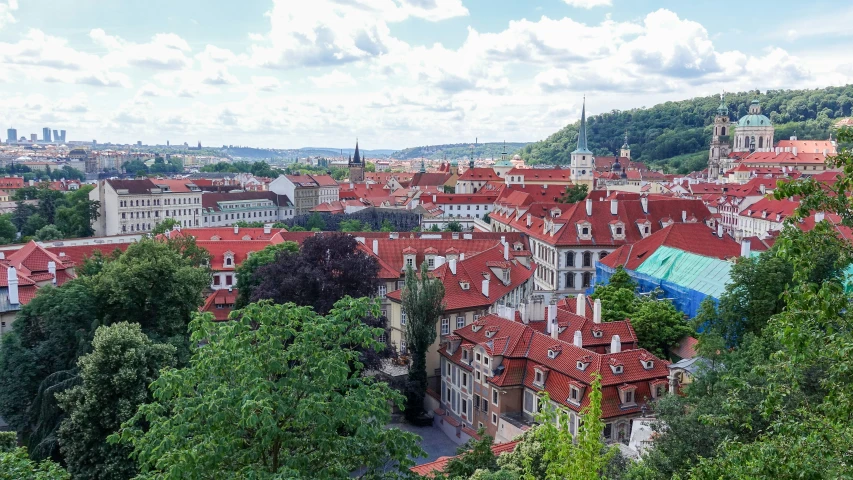 a panoramic po of an old european city