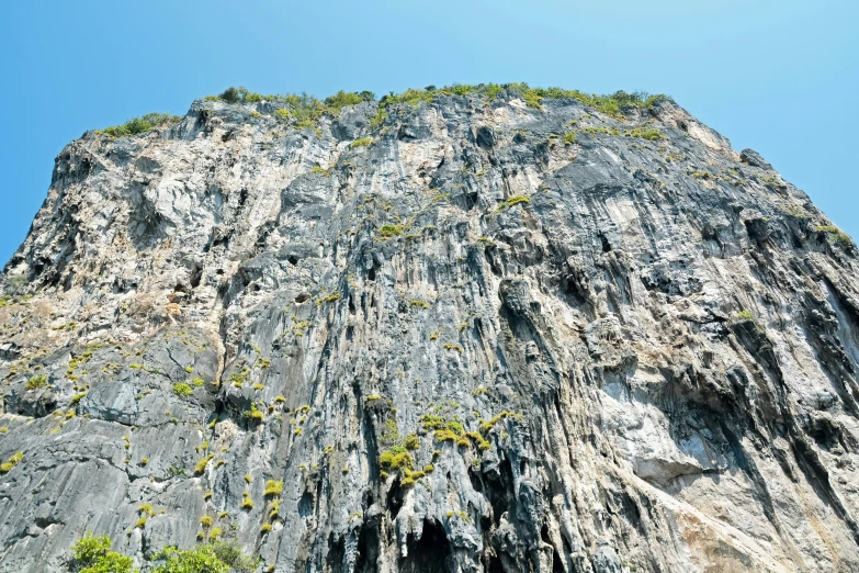 this is an image of a rock face on a sunny day