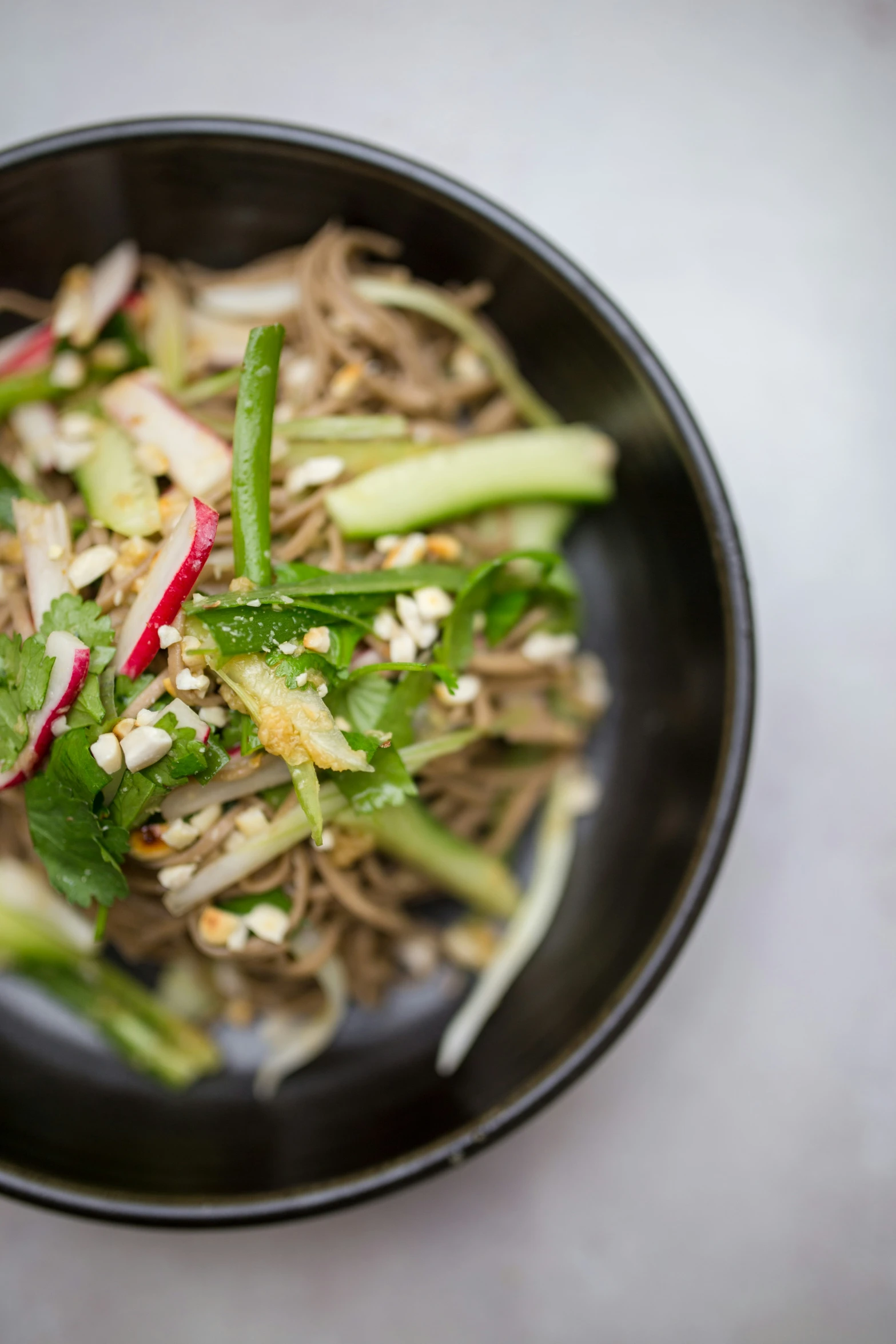 salad consisting of celery, celery, onions and sprouts