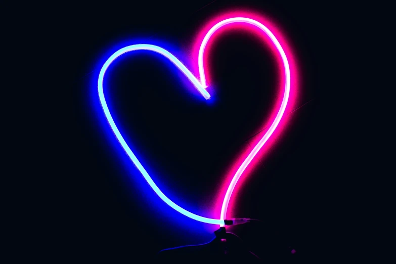 a light up heart in the dark