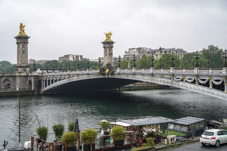 a view of a bridge crossing over a river