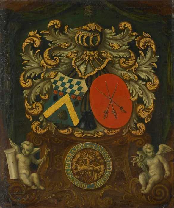 an ornate painting with decorative details and elaborate design