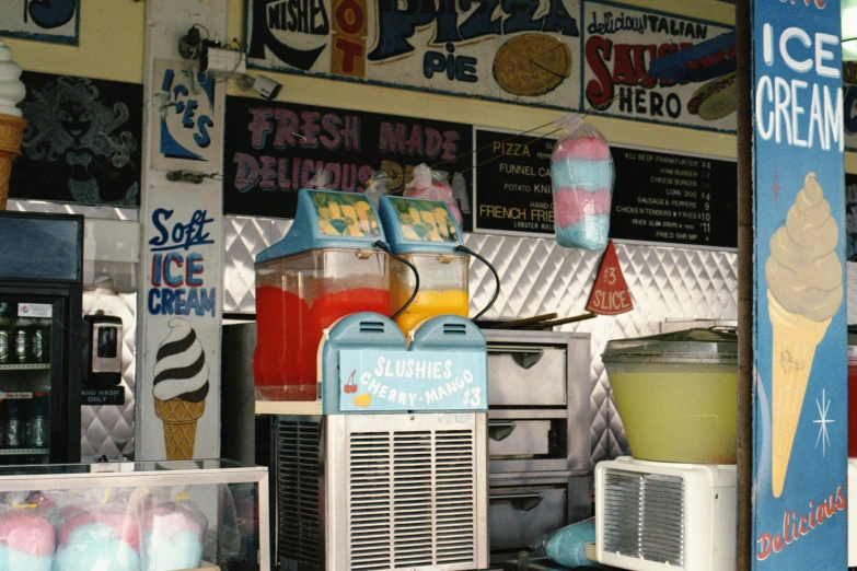 a close up of a vending machine and other food