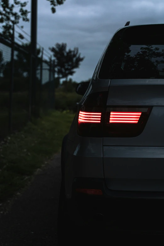 the taillights and tail lights on the car are shown