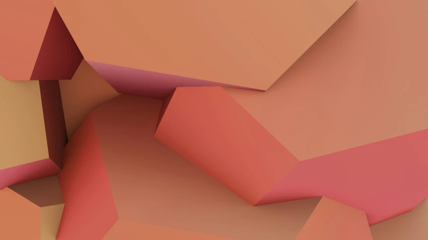 a computer generated image of pink and orange shapes