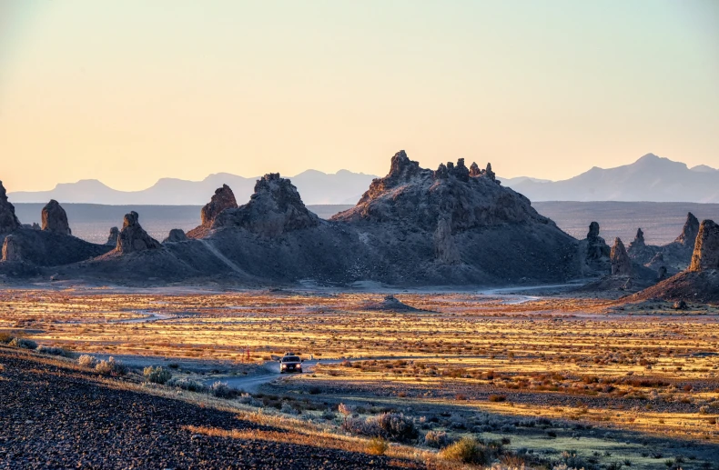 a distant view of many desert and plains