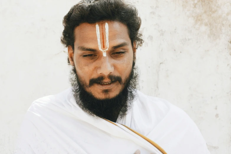 a man with an indian headpiece on