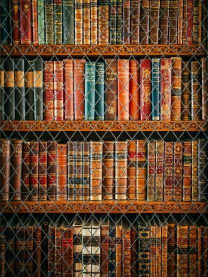 an old, well used bookcase covered in lots of books