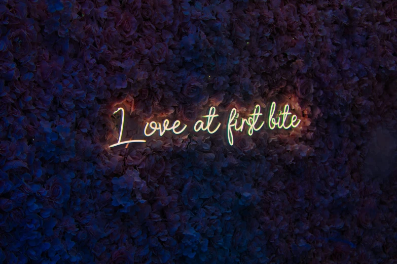 a neon sign that reads love at the bottom