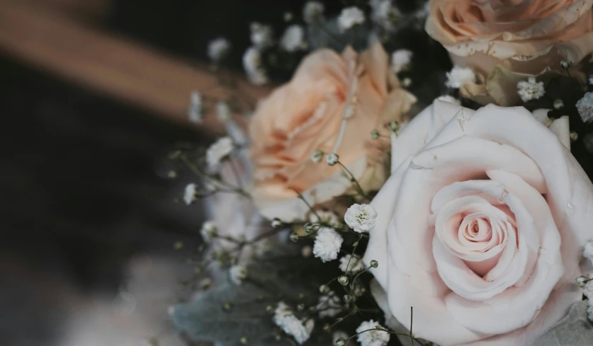 a close up of an arrangement of flowers