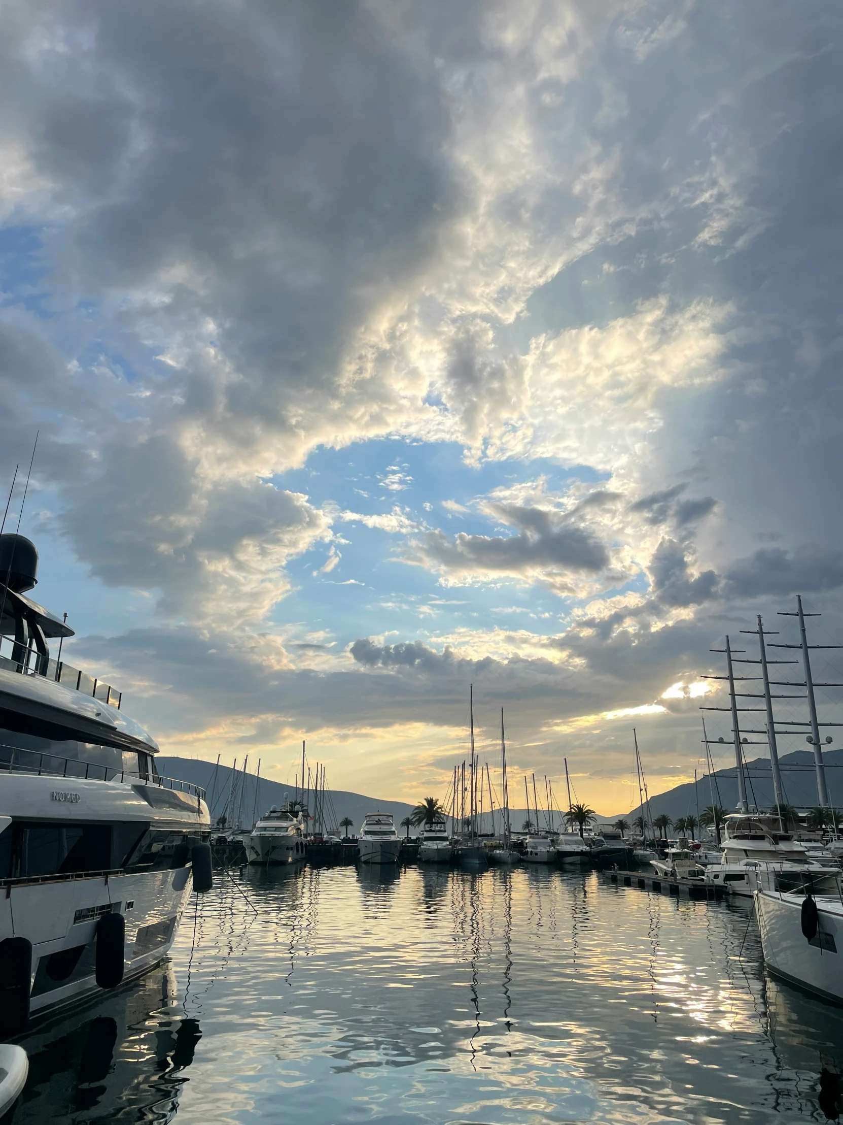 this is a picture of yachts docked in the water