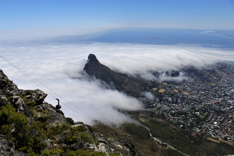 a mountain with a couple of people in it