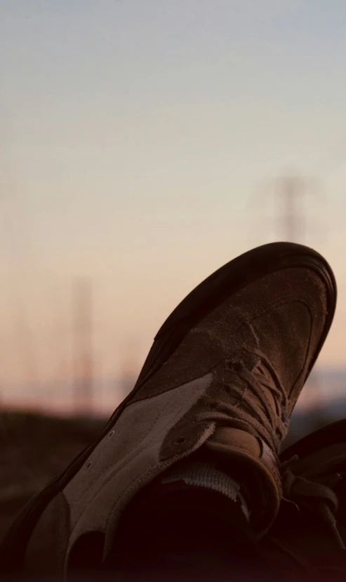 close up view of shoes at twilight