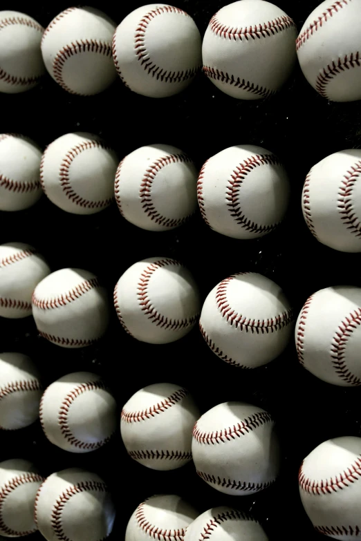 baseballs are arranged in the same pattern and color