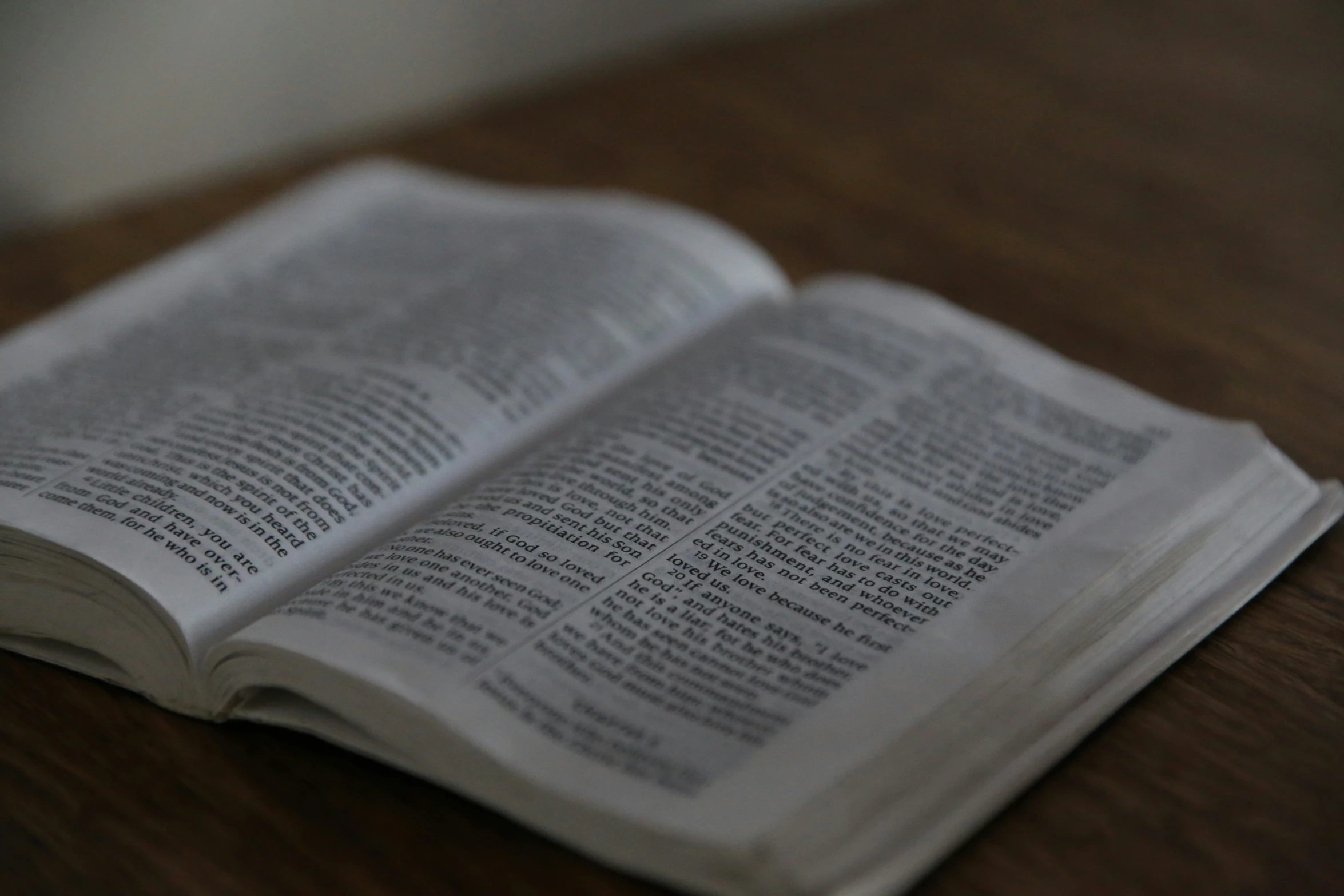 the open book on the table looks very old