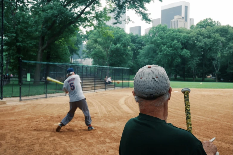 a man on home base getting ready to bat