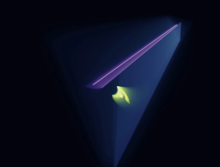 a triangular object with light shining on it