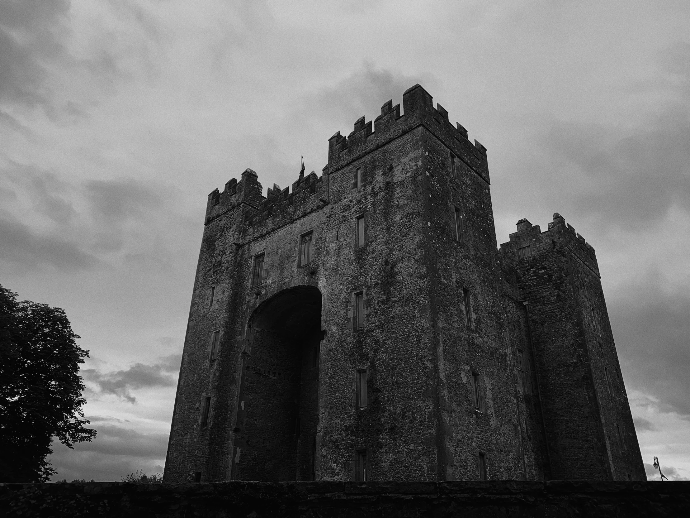 a large castle that is standing tall in the sky