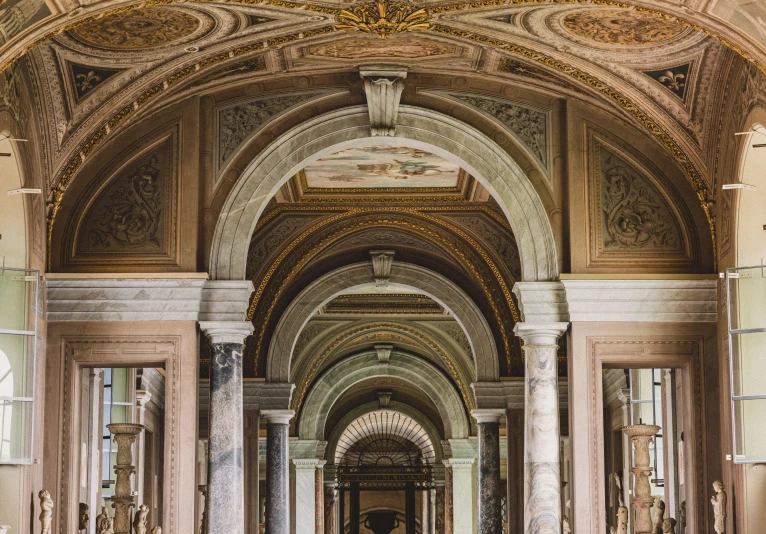 a church filled with lots of white pillars