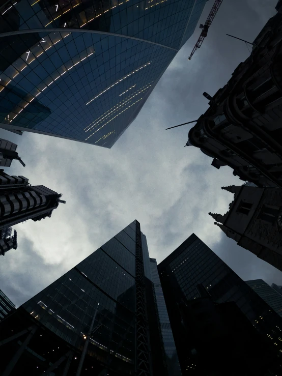 tall buildings towering into the sky in a city